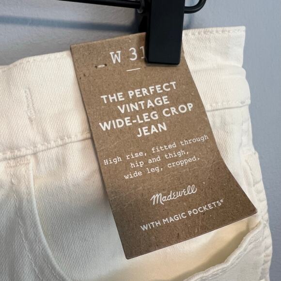 Madewell The Perfect Vintage Wide Leg Crop Jean NWT sz 31 - Picture 3 of 7
